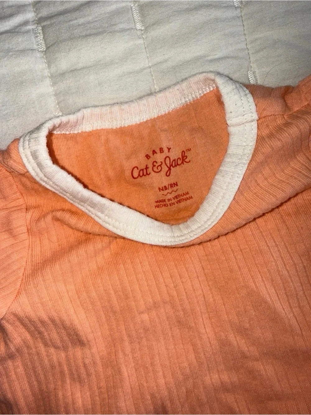 Baby Cat & Jack Ribbed 2 Piece Peach Outfit Set Newborn NB